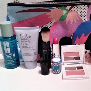 LAUDER COSMETIC BAG + 5 LAUDER/CLINIQUE COSMETICS